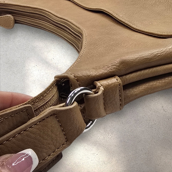 MultiSac Vegan Leather Hobo Tan Shoulder Bag - Picture 8 of 15